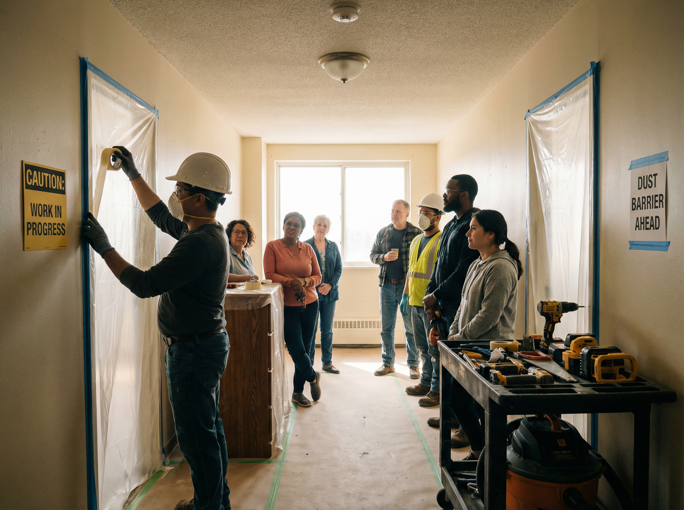 Efficient Renovation Communication and Workflow Management for Occupied Apartment Communities 2 Contractors using dust control and noise management during apartment renovations