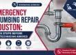 Houston homeowner closing the main shut-off valve to stop a burst pipe leak before the emergency plumbing repair Houston technician arrives.